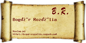 Bogár Rozália névjegykártya