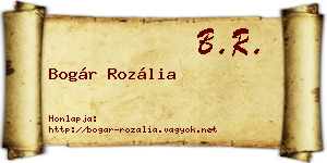 Bogár Rozália névjegykártya